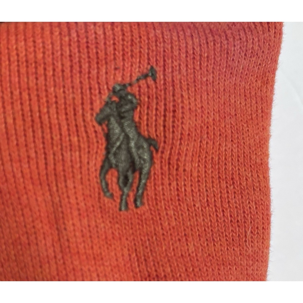 Polo Ralph Lauren 2XLT Mesh-Knit Cotton Quarter-Zip Sweater Orange Pullover Men